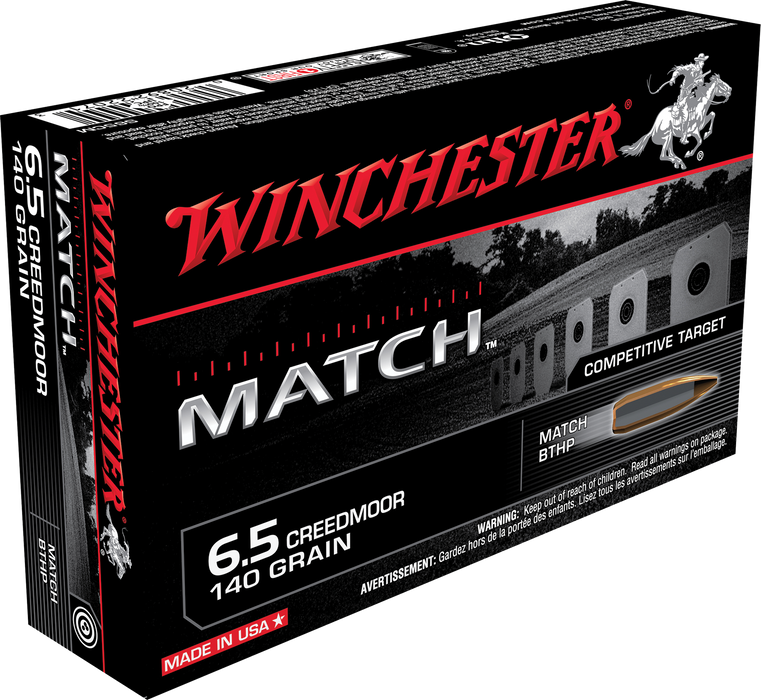 Winchester Ammo Match 6.5 Creedmoor 140 gr Sierra MatchKing BTHP (SMBTHP) 20 Per Box