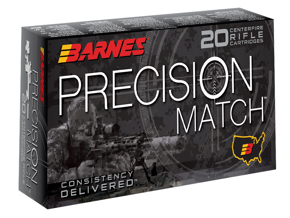 Barnes Bullets Precision Match .308 Win 175 gr Open Tip Match Boat-Tail 20 Per Box