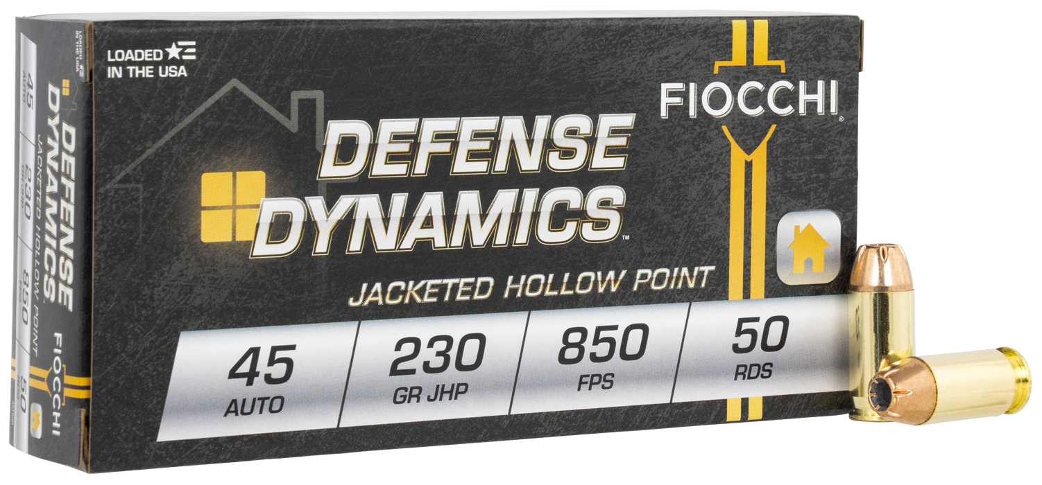 Fiocchi Defense Dynamics Defense .45 ACP 230 gr Jacketed Hollow Point (JHP) 50 Per Box