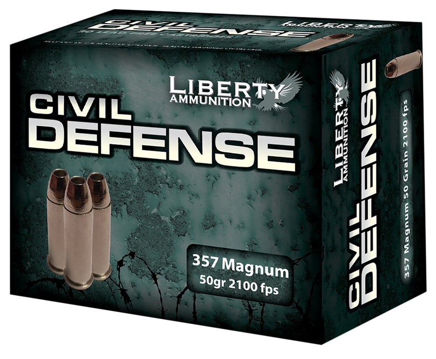 Liberty Ammunition Civil Defense .357 Mag 50 gr Lead-Free Fragmenting HP (LFFHP) 20 Per Box