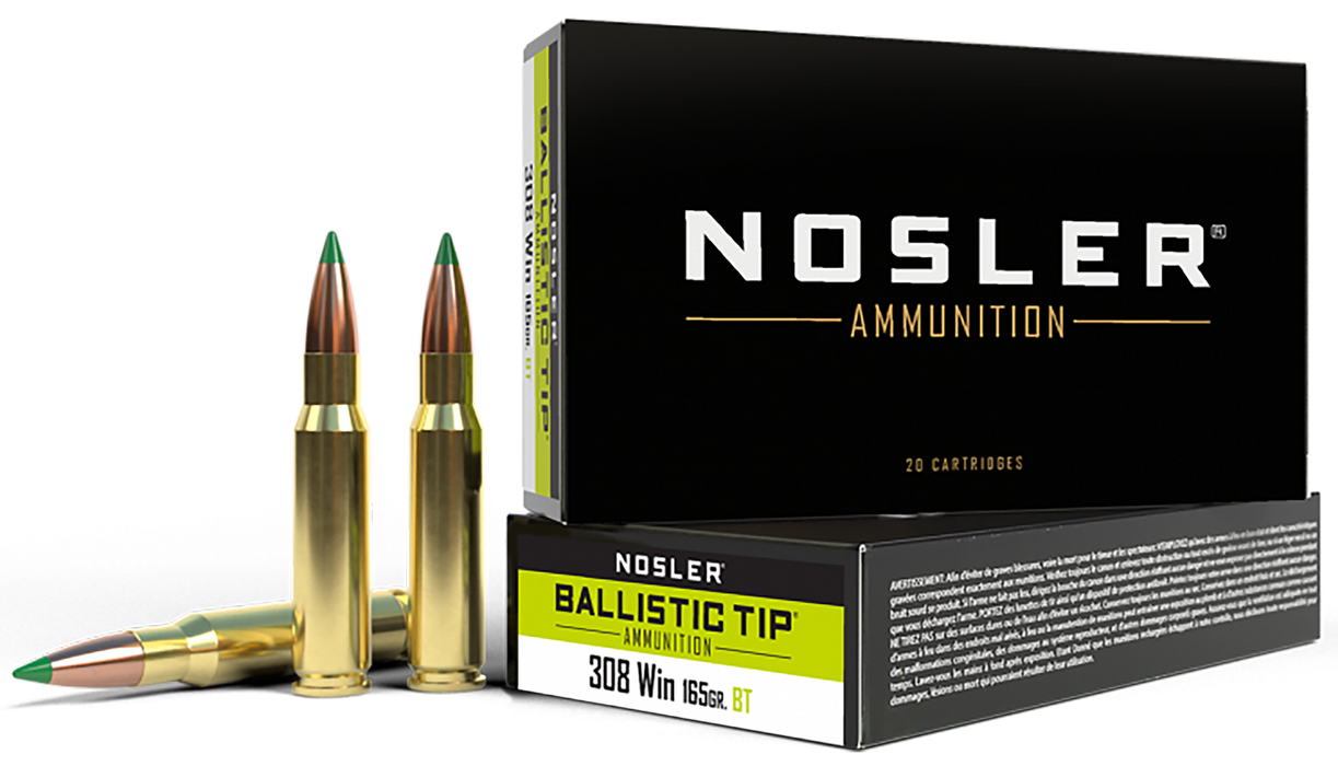 Nosler Ballistic Tip Hunting .308 Win 165 gr Spitzer Ballistic Tip (SBT) 20 Per Box