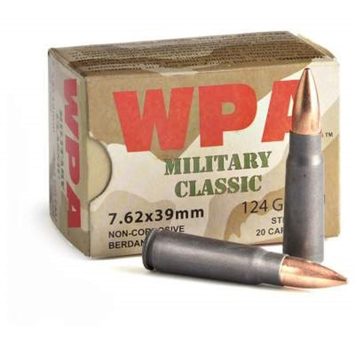 Wolf 7.62x39mm 124gr Military Classic Hollow Point Ammunition - 20 Round Box
