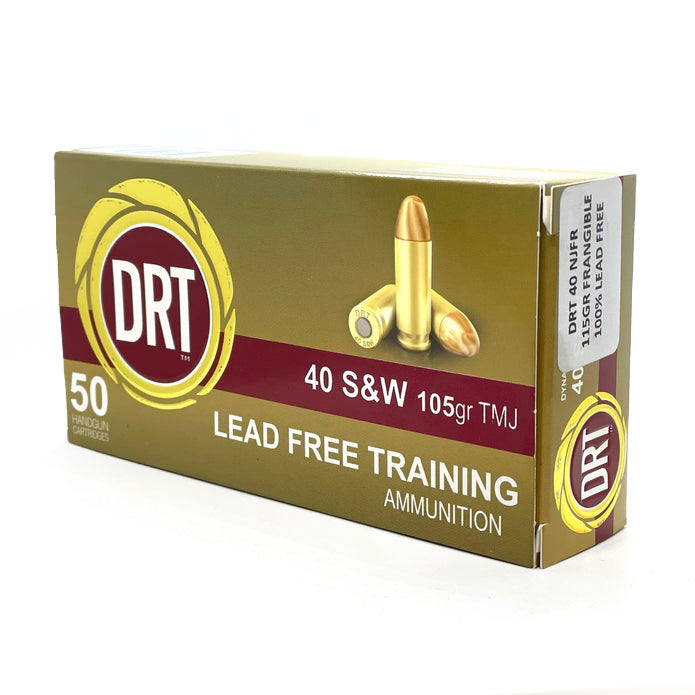 DRT 40 S&W 115gr Lead Free Training Frangible NJFR Ammunition - 50 Round Box (New Product, Limited Supply)