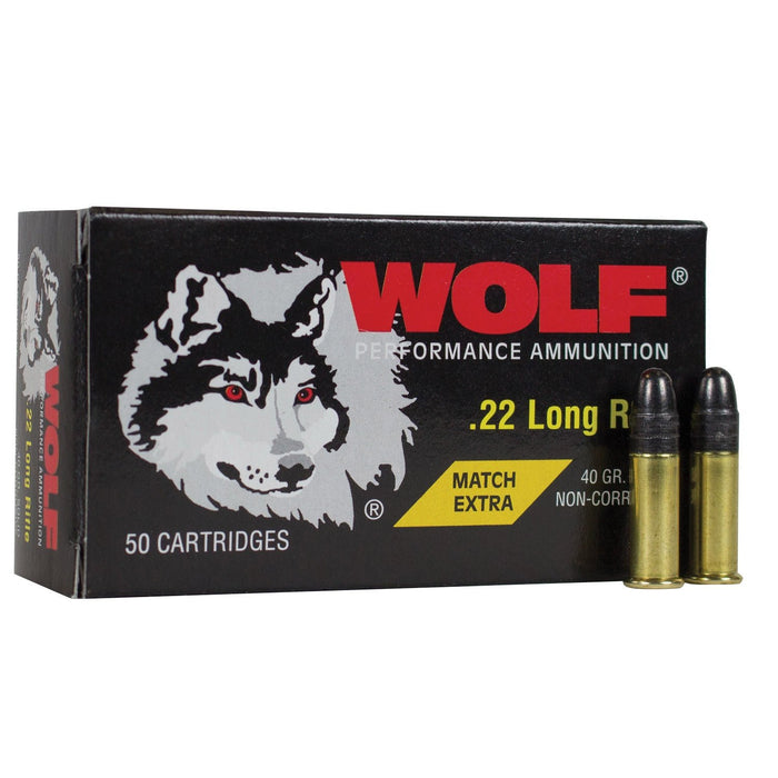 Wolf .22LR 40gr Match Extra Lead Round Nose Ammo - 50 Round Box