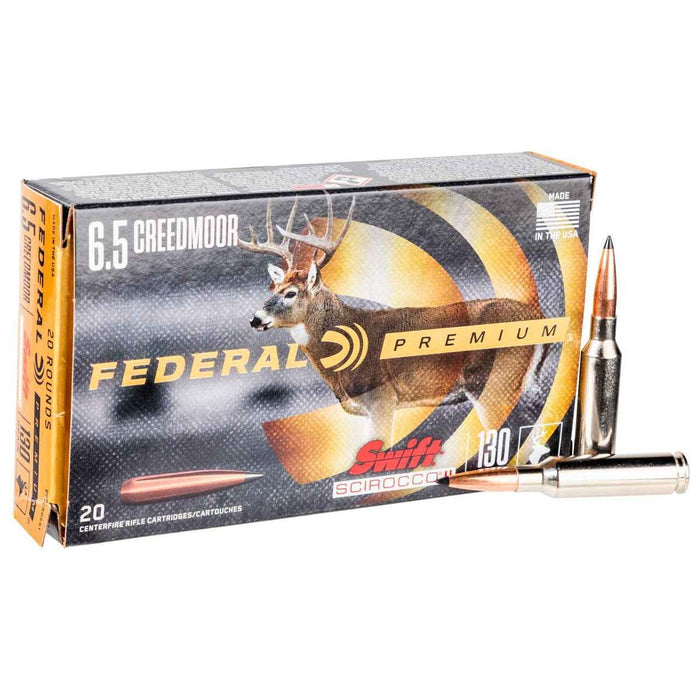 Federal 6.5 Creedmoor 130gr Premium Swift Scirocco II Ammunition - 20 Round Box