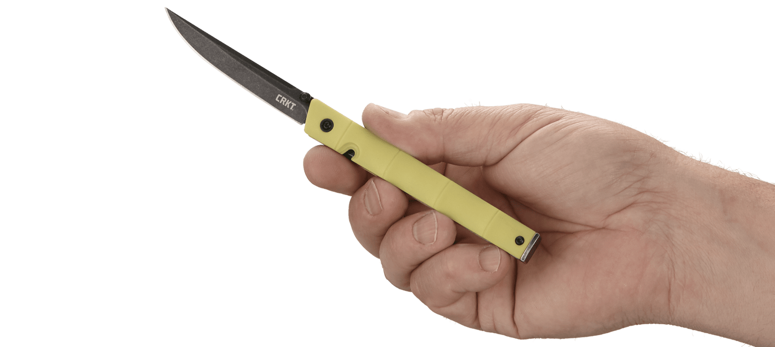 CRKT CEO Bamboo Gentleman's Folding Knife 3.11" Black Stonewashed Plain Blade