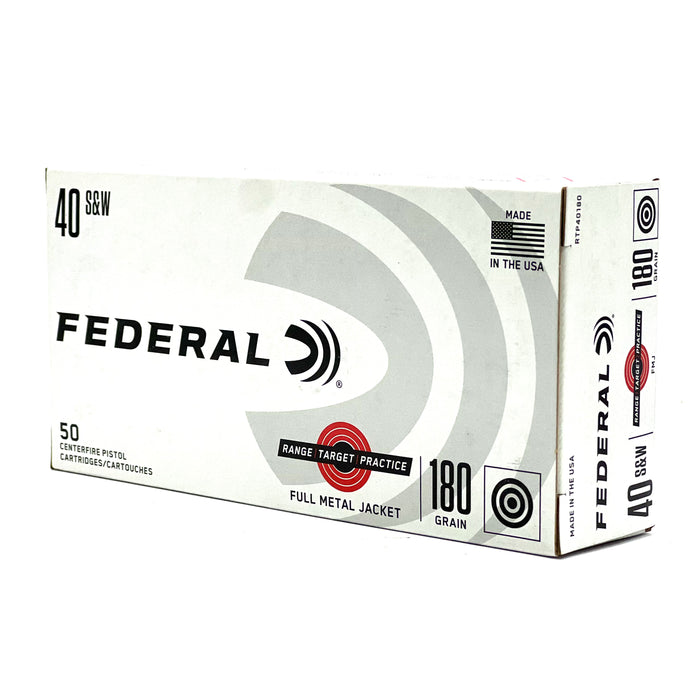 Federal .40 S&W 180gr Range Target Practice Ammunition - 50 Round Box