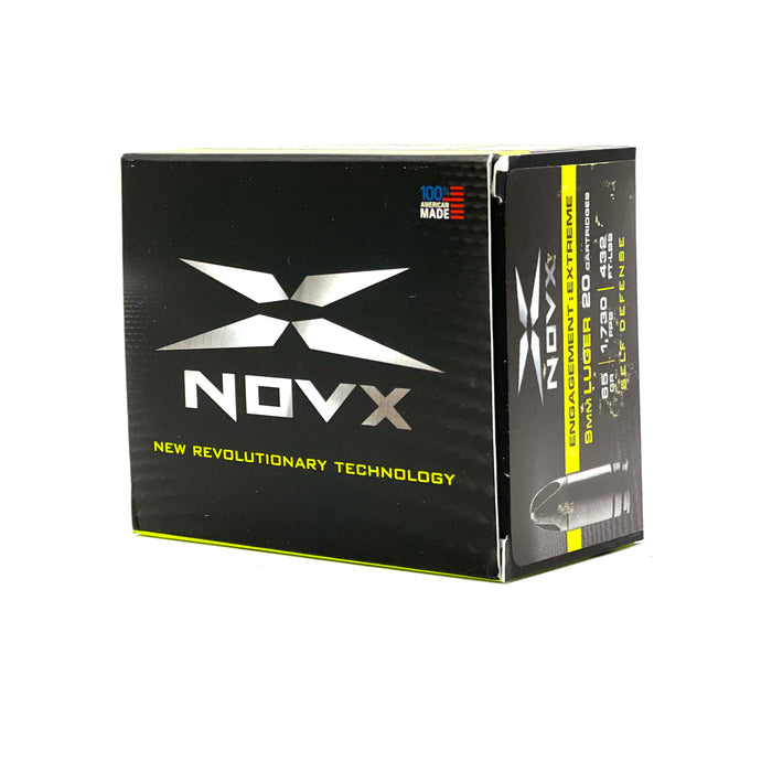 NovX 9mm Luger Engagement Extreme Self Defense Ammunition - 20 Round Box