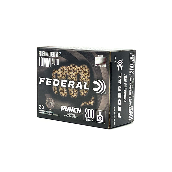 Federal 10mm Auto 200gr Punch Jacketed Hollow Point Ammunition - 20 Round Box
