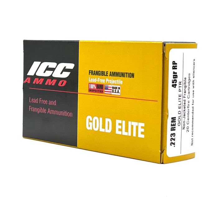 ICC .223 Rem. 45gr Gold Elite Training Polymer Ammunition - 20 Round Box