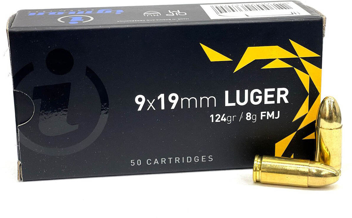 Igman 9mm Luger 124gr Full Metal Jacket Ammunition  - 50 Round Box (New Product)